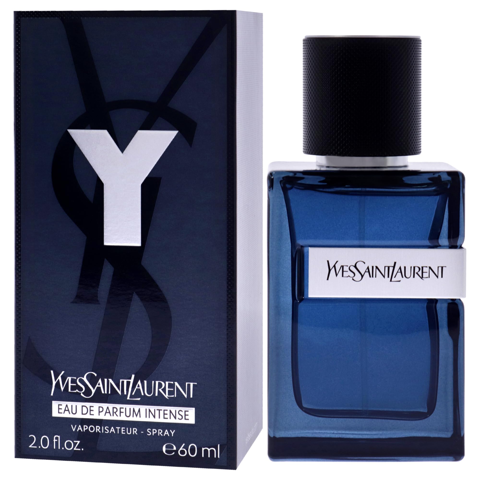 Yves Saint Laurent Y Intense, detalle de la etiqueta con diseño premium.