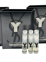 Kit de prueba Yves Saint Laurent Y Men con tres viales, ideal para probar antes de comprar.