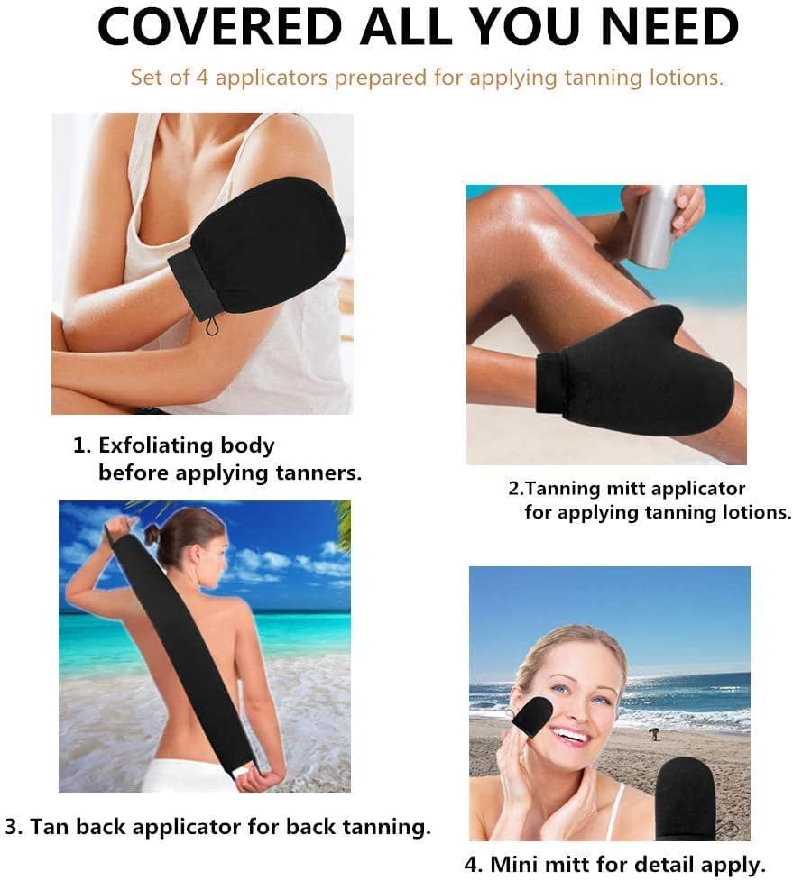 Yvoier kit bronceado 4 en 1, conjunto completo para exfoliar y aplicar.