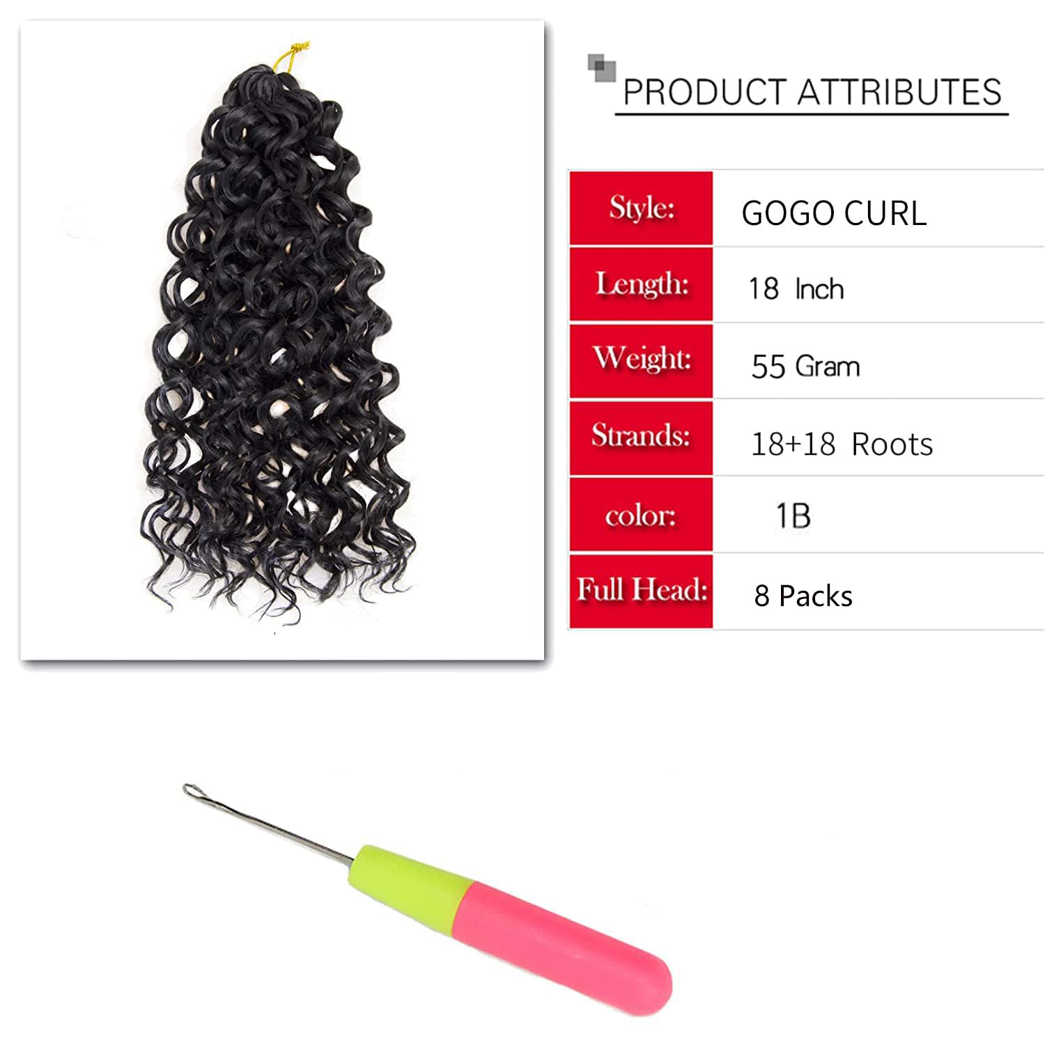 YXCHERISHAIR Paquetes crochet 8, volumen listo para cubrir la cabeza.