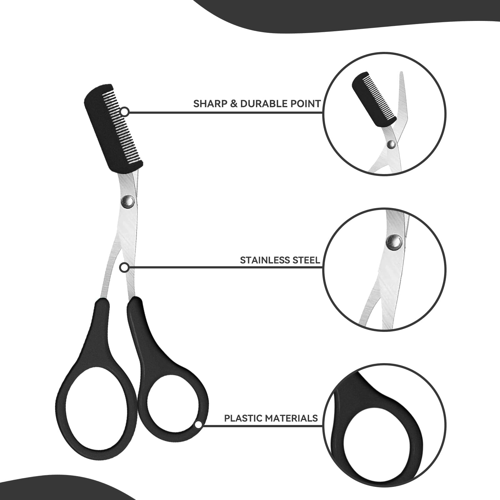 YYINGLI tijeras con mango ergonómico antideslizante para mayor control.