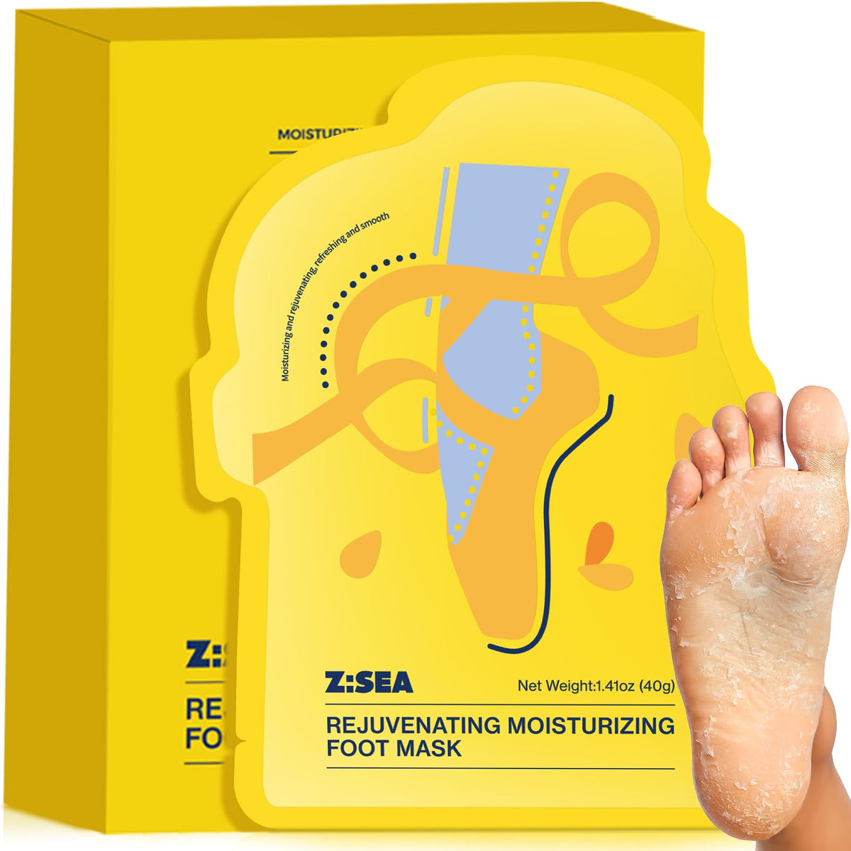 Z：SEA mascarilla exfoliante para pies, ayuda a eliminar piel muerta y suaviza la piel.