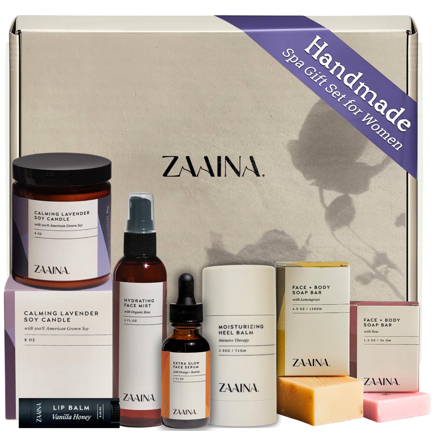 Zaaina coffret spa luxueux sur table pour détente à domicile.