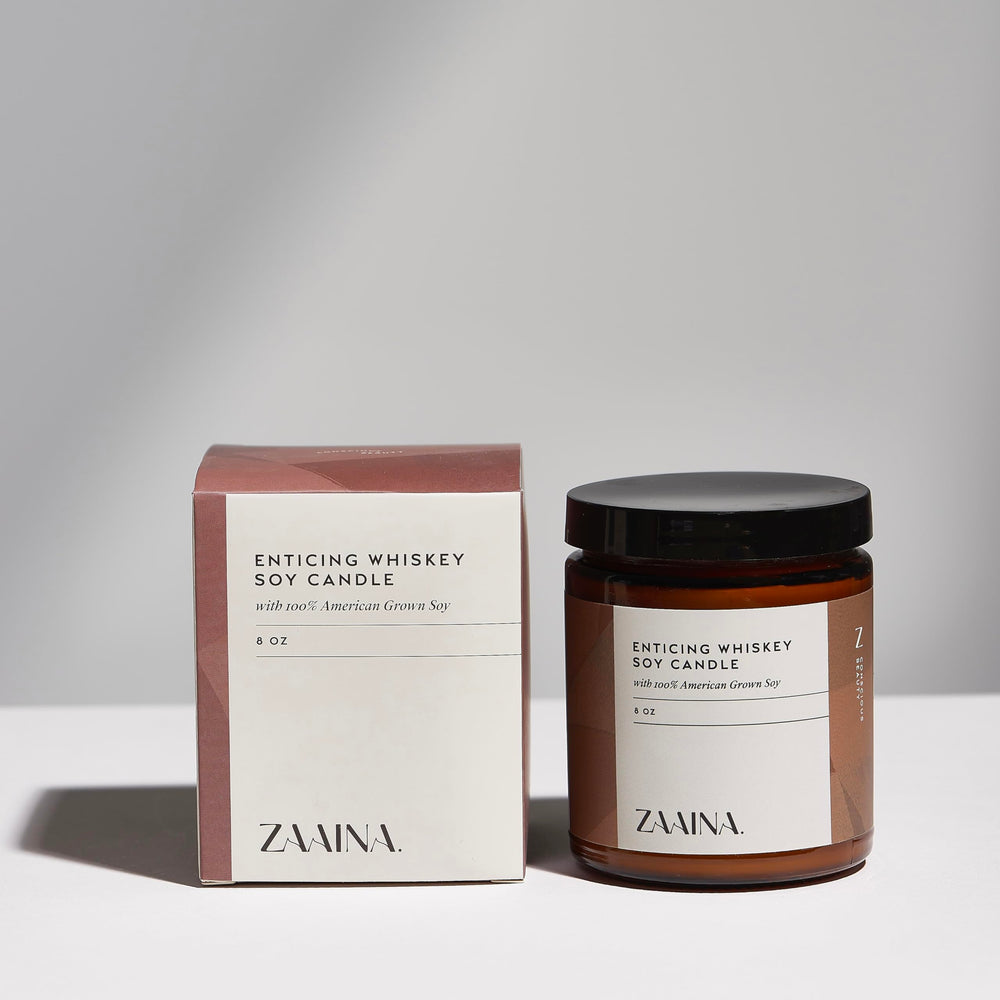 Vela Whiskey ZAAINA para relajación y ambientación.