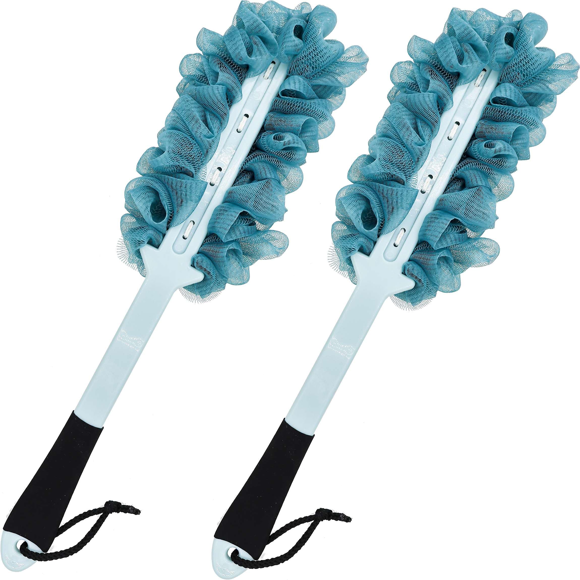 ZAIOUS cepillo de ducha ergonómico azul para maniobras cómodas