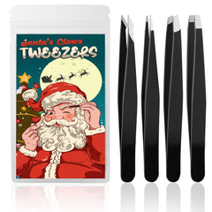 ZALIK juego de pinzas de precisión con cuatro estilos para cejas y vello facial.