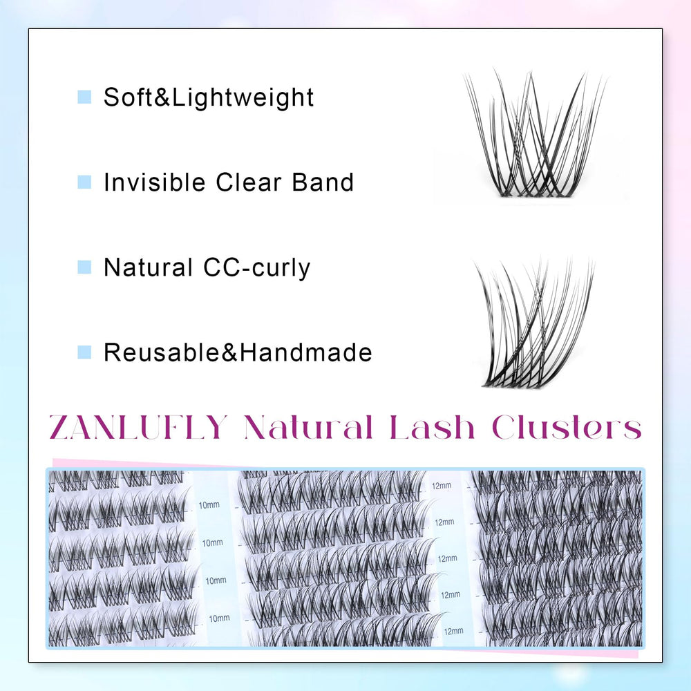 Pestañas cluster CC-Curly Zanlufly con rizo natural