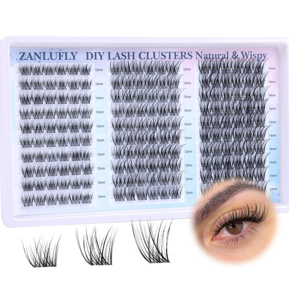 Pestañas cluster delicadas de Zanlufly para look natural y ligero