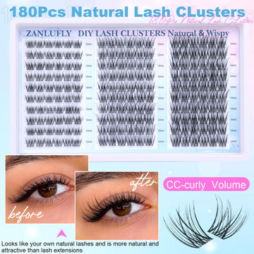 Pestañas cluster naturales para día a día Zanlufly