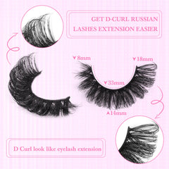 Pestañas Zanlufly estilo ruso para look dramático en casa.