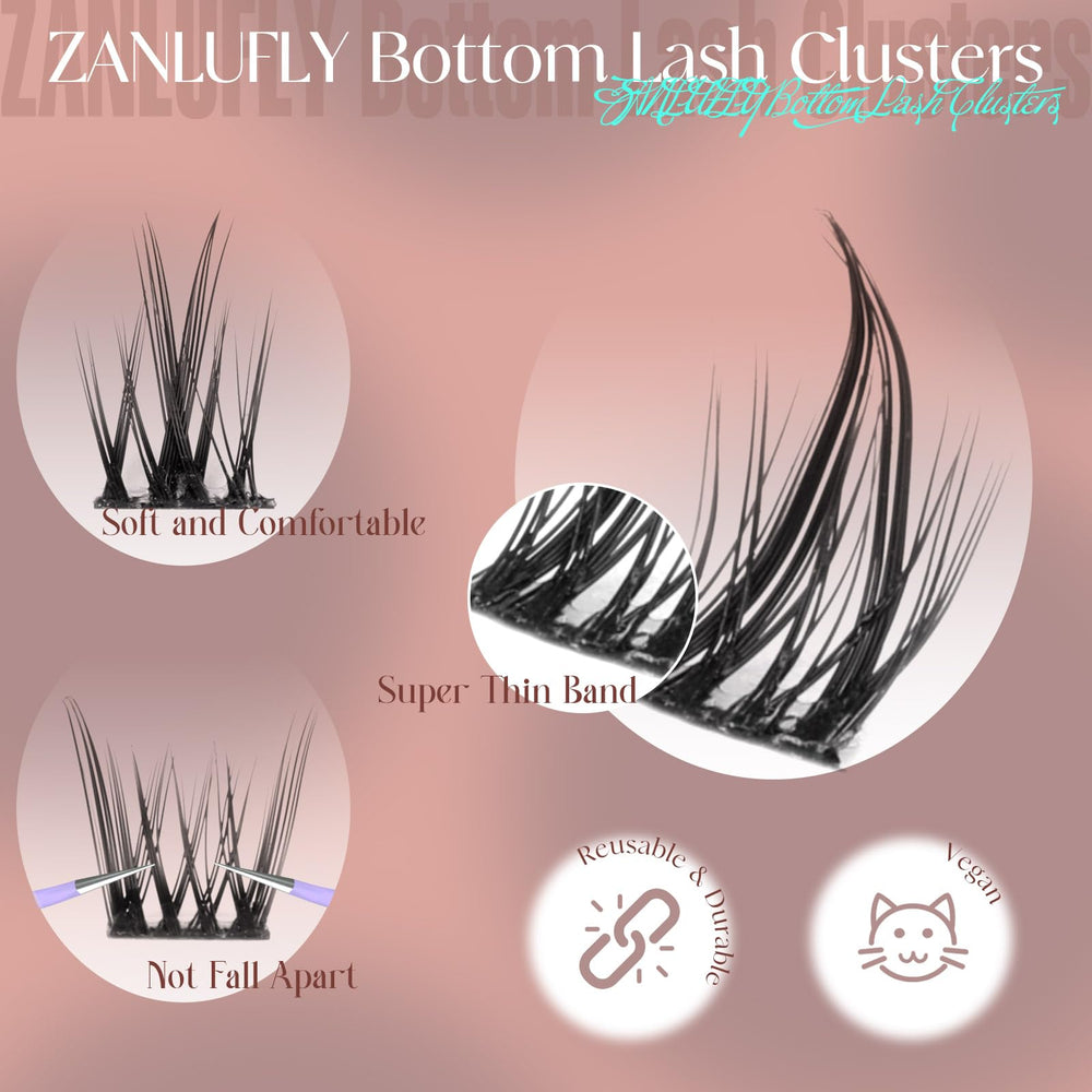 Pestañas inferiores Zanlufly 7mm; equilibrio entre volumen y naturalidad.