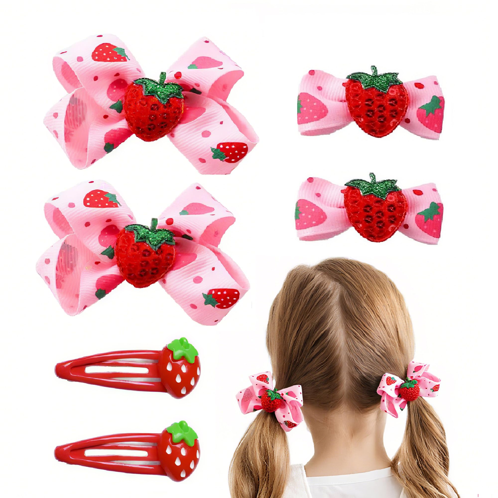 Horquillas Zanwell fresa set: broches brillantes para peinados diarios.