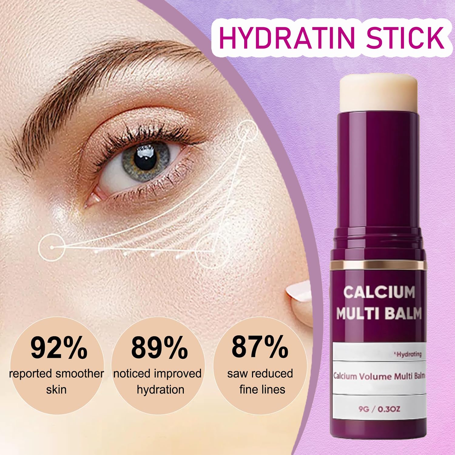 ZARICS Calcium Multi Balm Stick para rostro, hidratación suave y rápida absorción