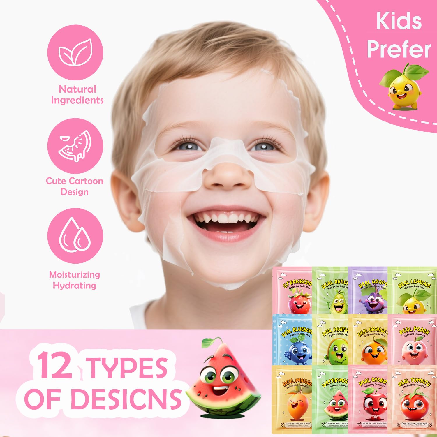 ZARICS mascarilla de mango para niños, hidratación suave