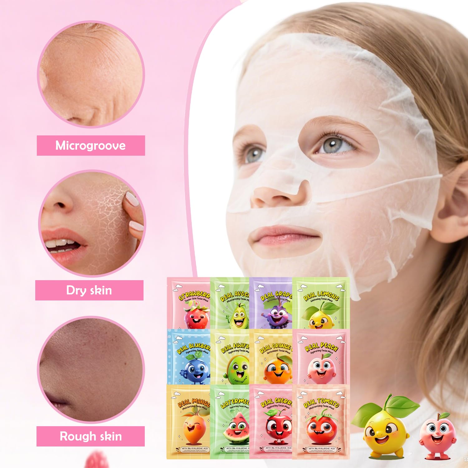 ZARICS mascarilla de uvas para niños, nutrición ligera