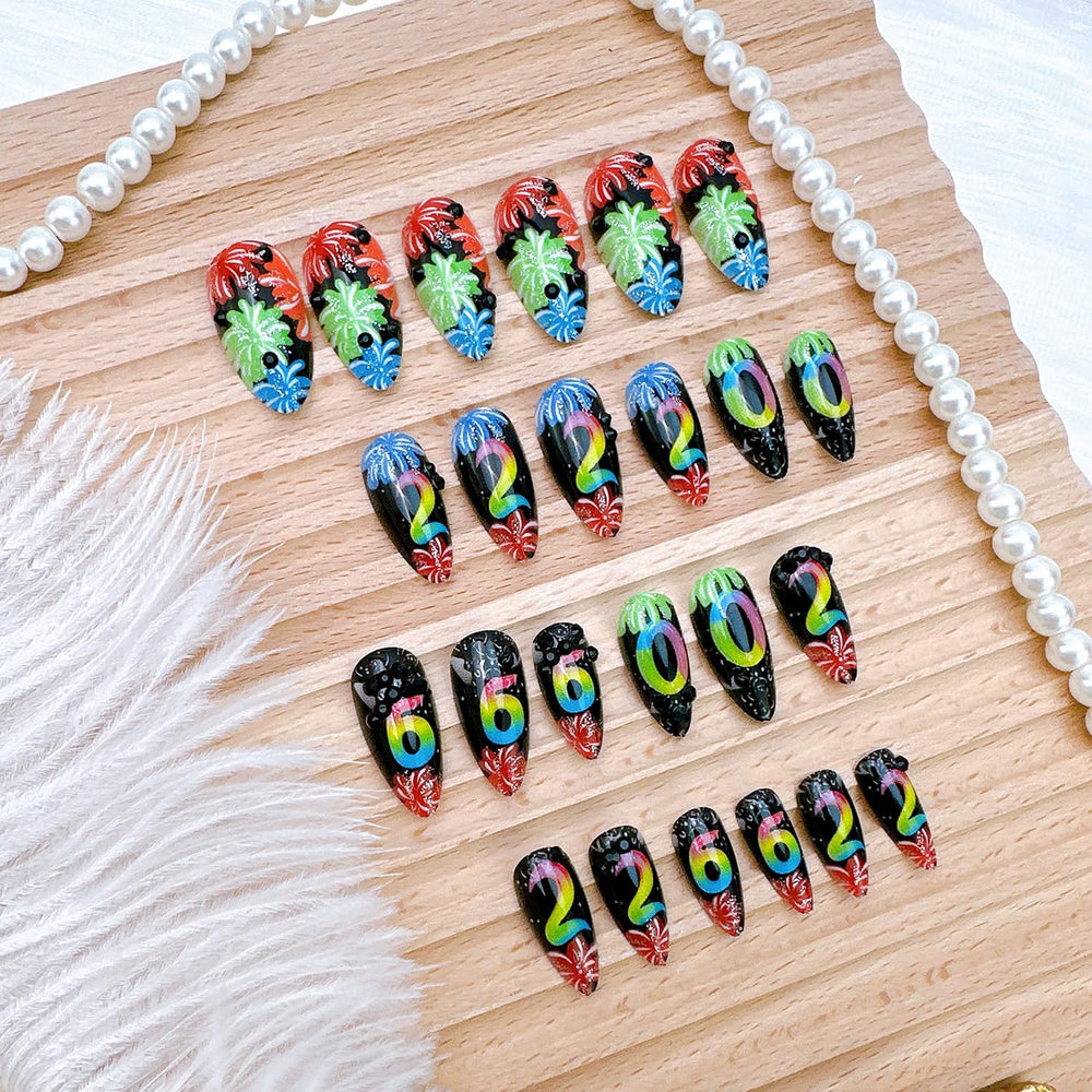 Uñas postizas multicolor ZASKHLD 2026 para celebraciones