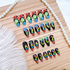 Uñas postizas multicolor ZASKHLD 2026 para celebraciones