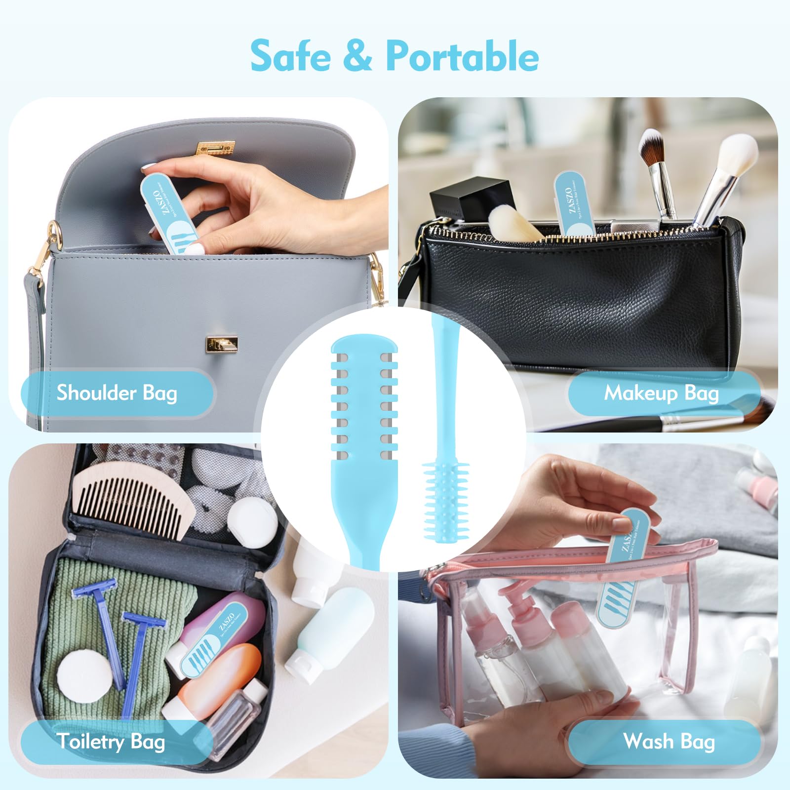 ZASZO diseño portátil y compacto, ideal para uso diario o viaje