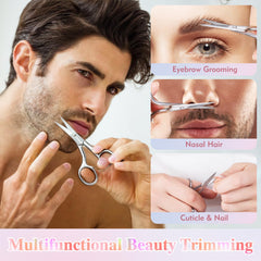 Tijeras multipropósito ZASZO para cejas, nariz y barba en un solo conjunto.