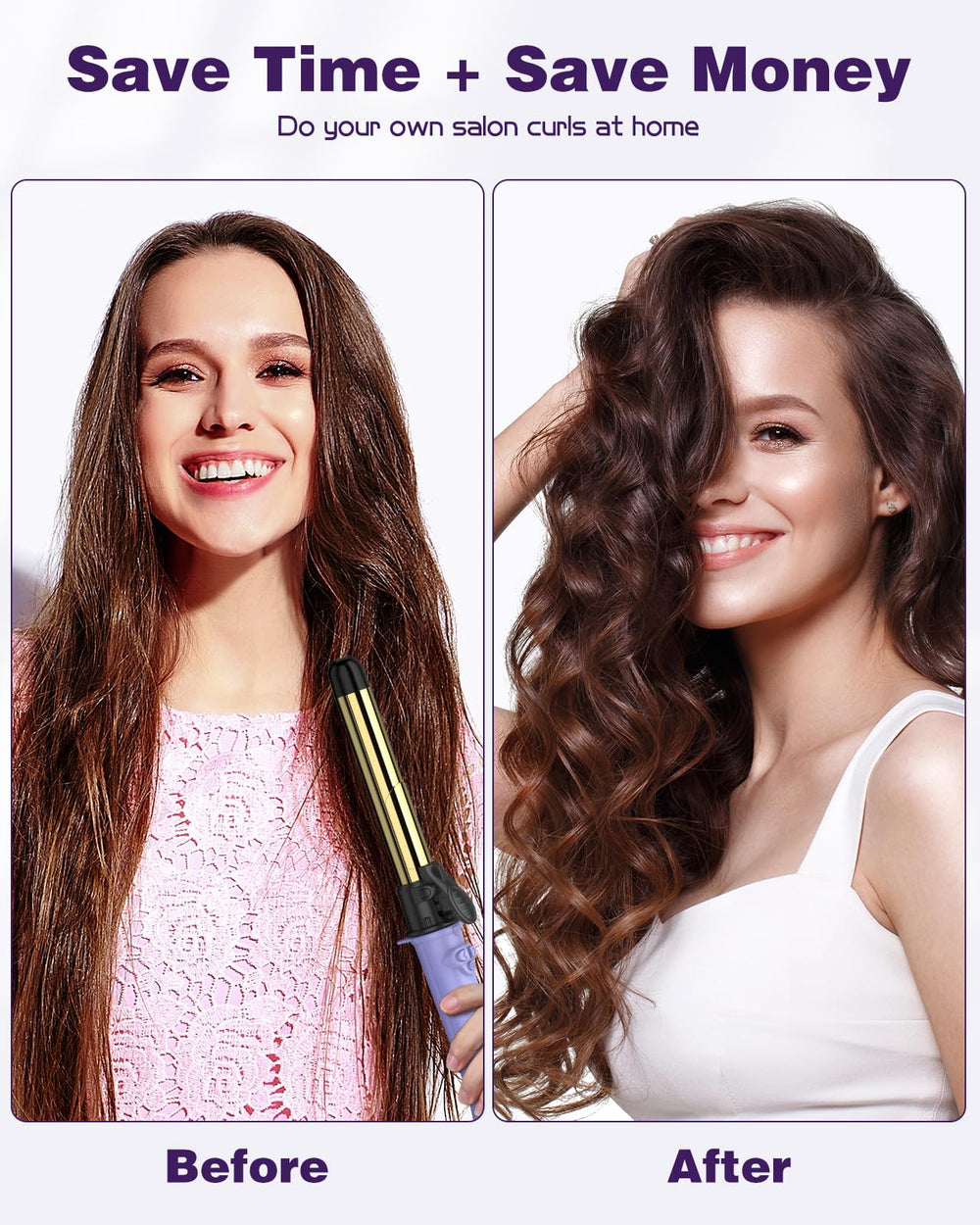 Zavarea Rizador automático con 5 niveles de calor para diferentes tipos de cabello.