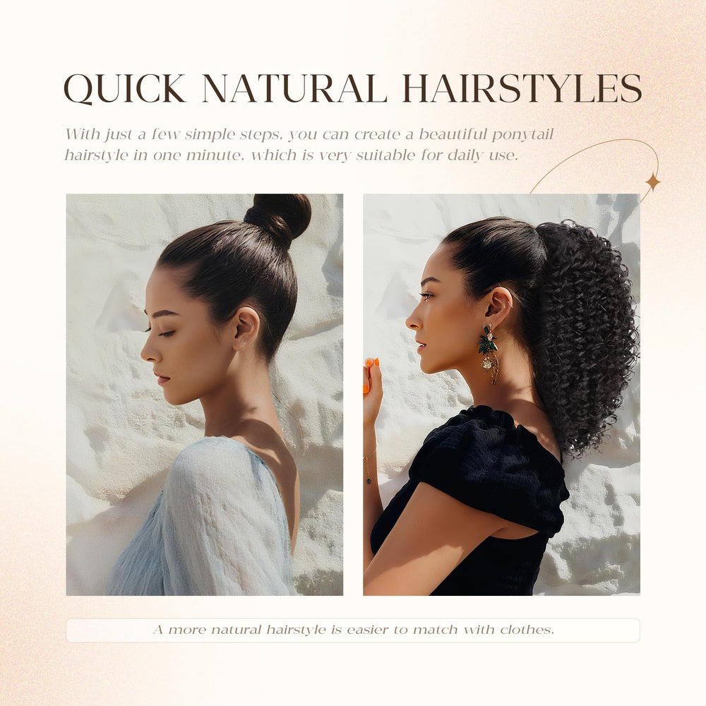 ZAVIDE Ponytail con textura humana para un aspecto real.