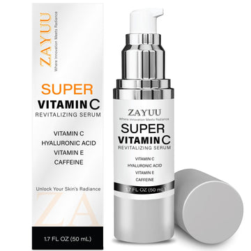 Serum ZAYUU Vitamina C en frasco con gotero para iluminar la piel.