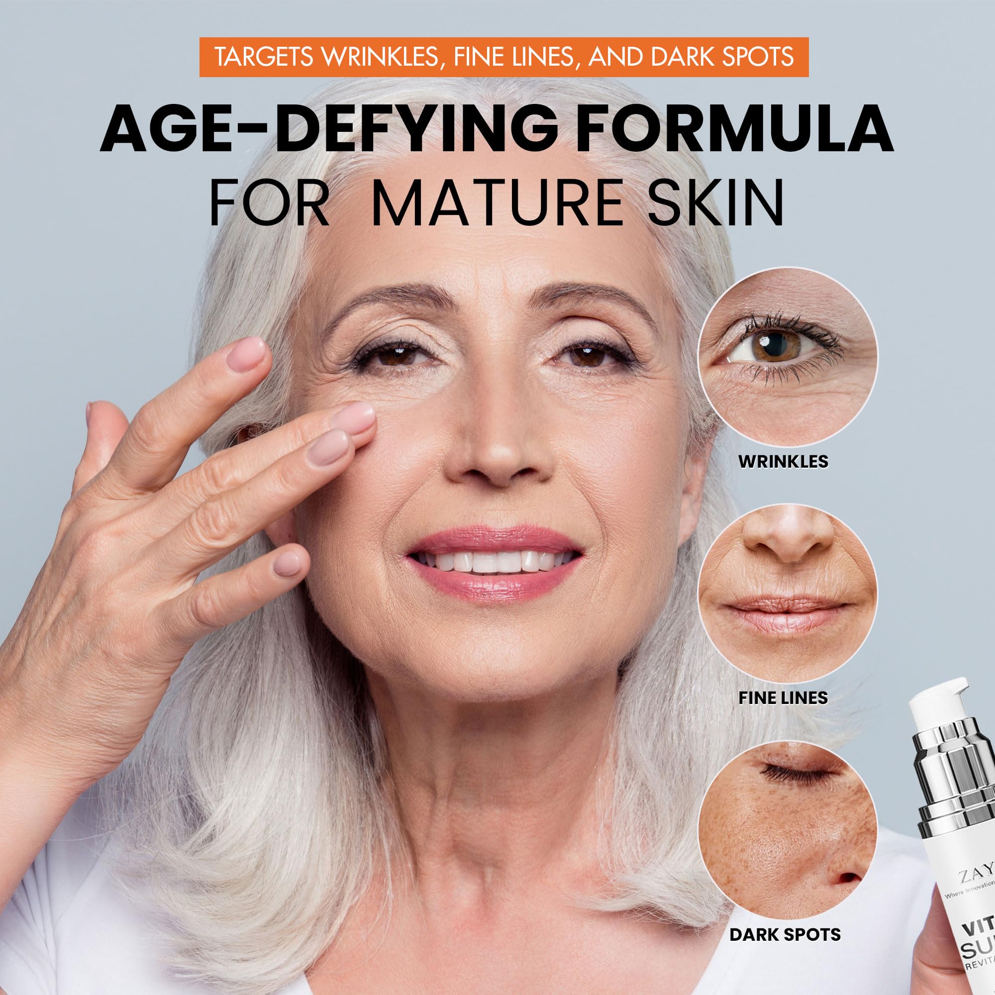 Textura ligera de ZAYUU Vitamina C que se absorbe rápido.