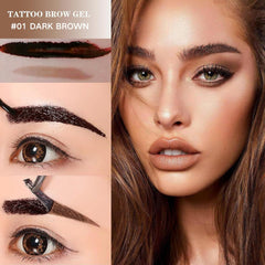 Tatuaje de cejas ZBMCYHCXH en marrón oscuro con color duradero
