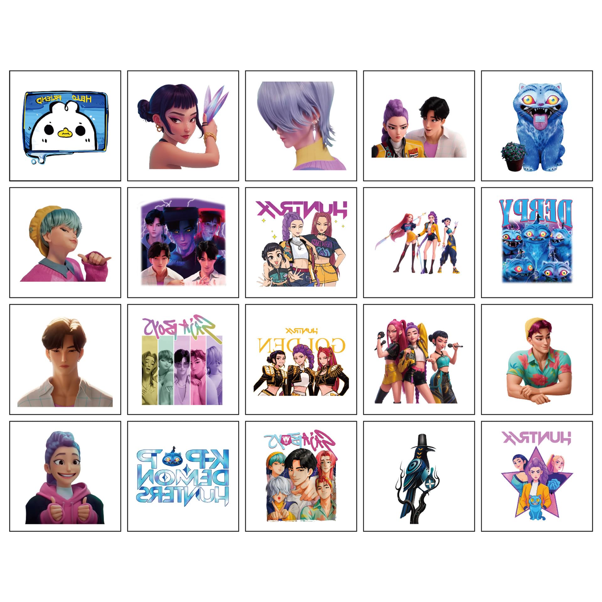 Tatuajes ZCXDF estilo cartoon para fiestas infantiles.