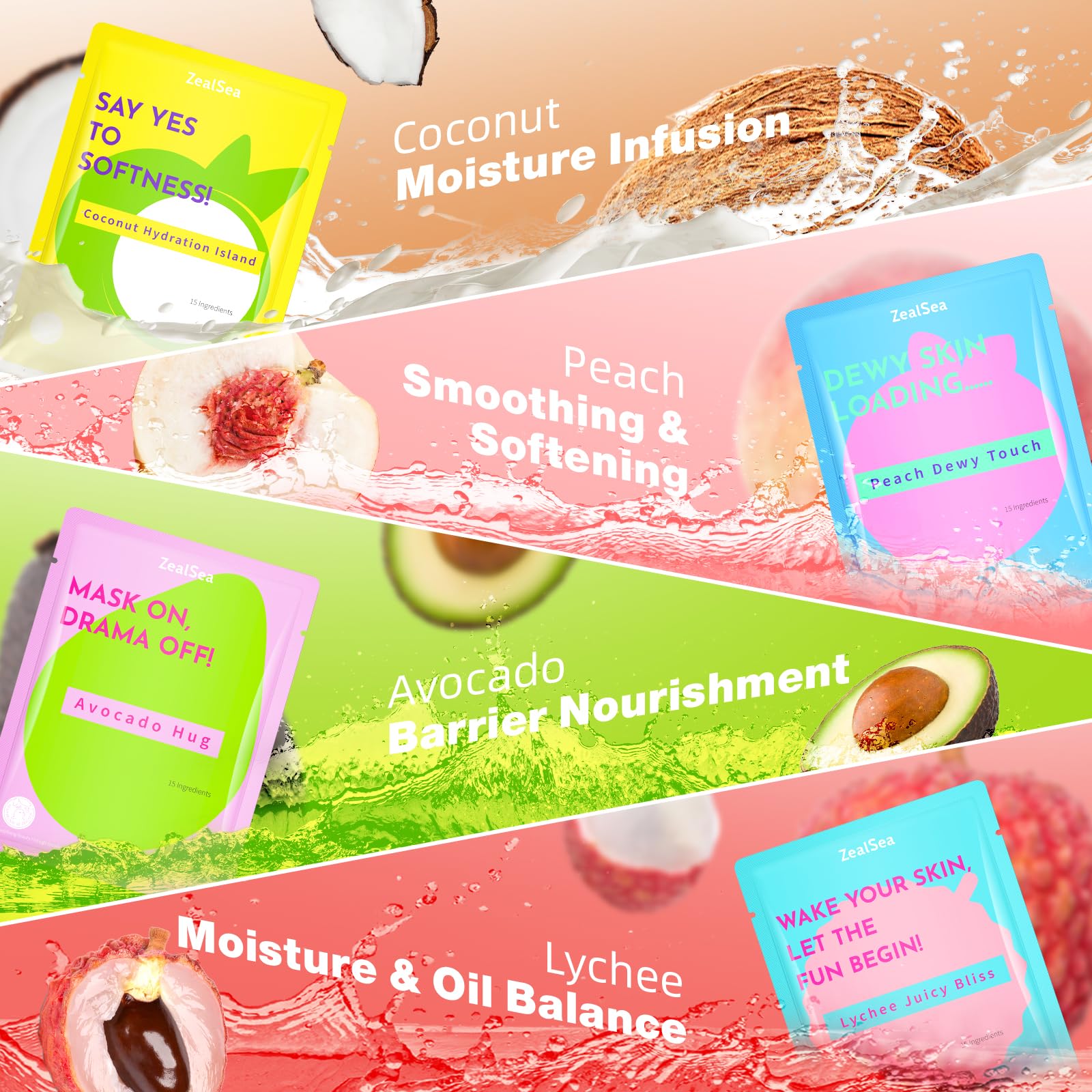 ZealSea mascarilla con coco para hidratación ligera.