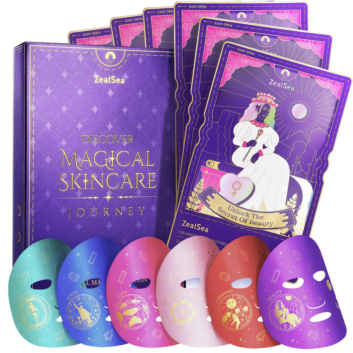 Mascarilla Zealsea con colágeno y diamante para piel radiante.