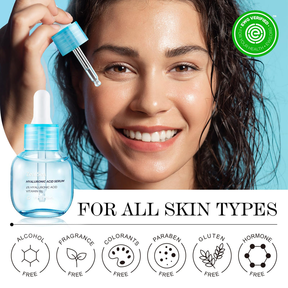 ZealSea serum hialuronico sin fragancia, ideal piel sensible