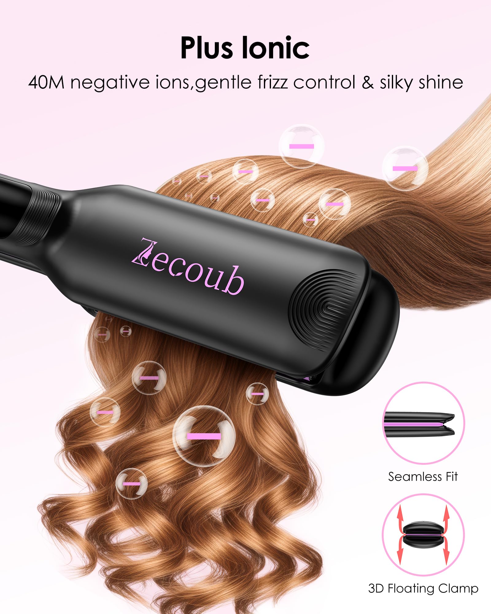 Zecoub plancha con 9 temperaturas para todo tipo de cabello.