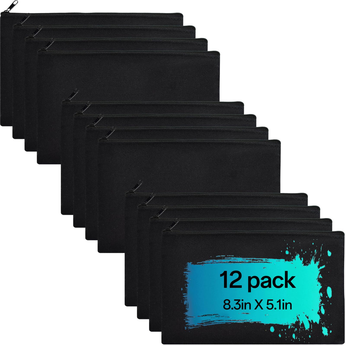 ZeeDix set de estuches de lona con cremallera, ideal para maquillaje y accesorios.