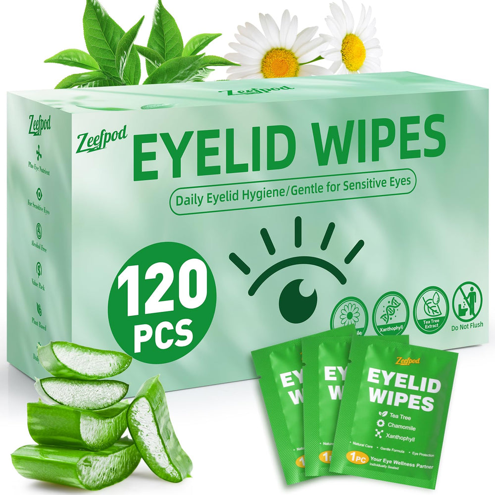 Zeefpod toallitas para párpados en envase individual, limpieza rápida sin enjuague