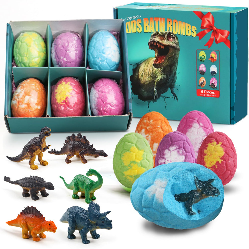 Zeewoo bombas de baño infantiles con dinosaurio y sorpresa divertida.