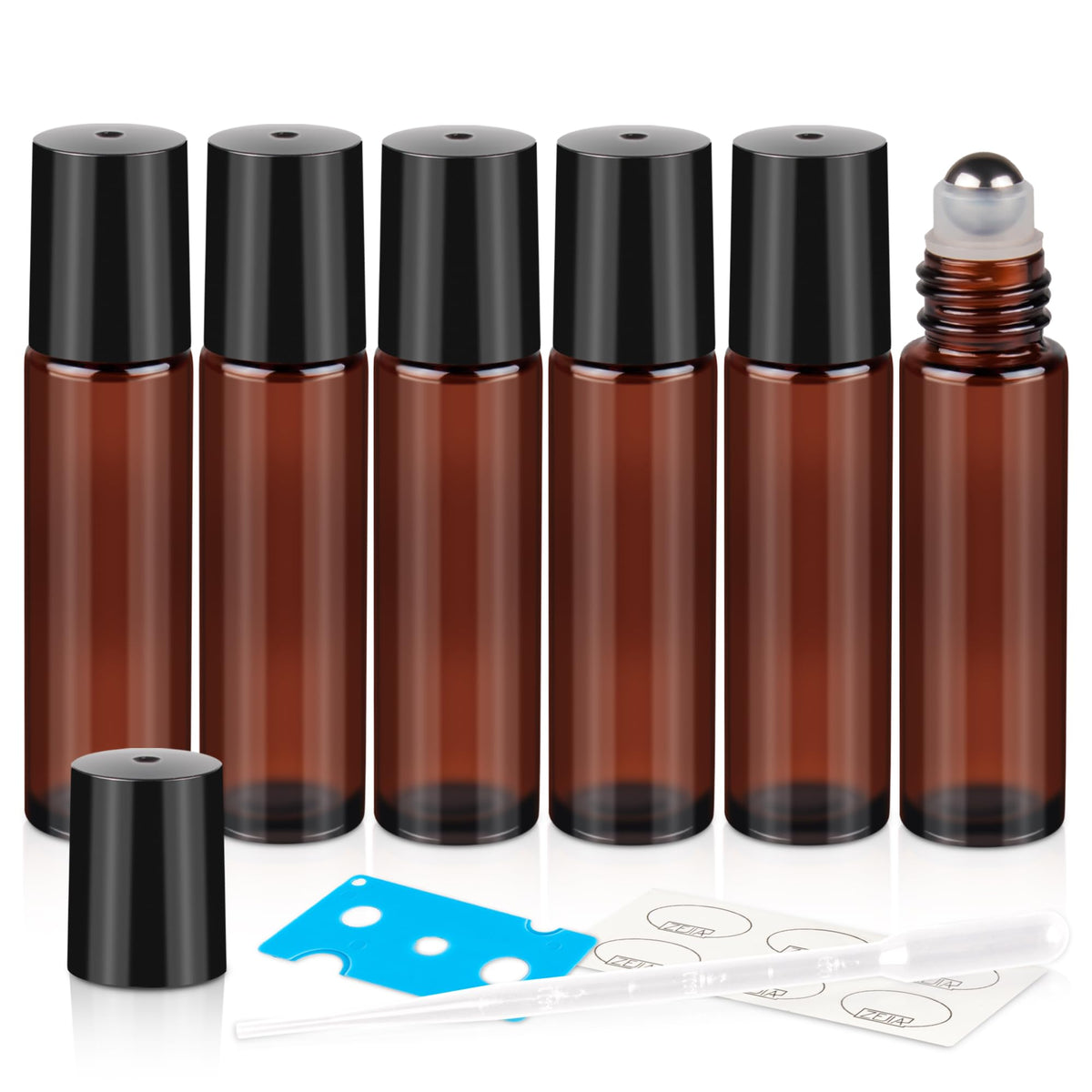 ZEJIA botellas rodillo 10 ml en ámbar protegen aceites de la luz