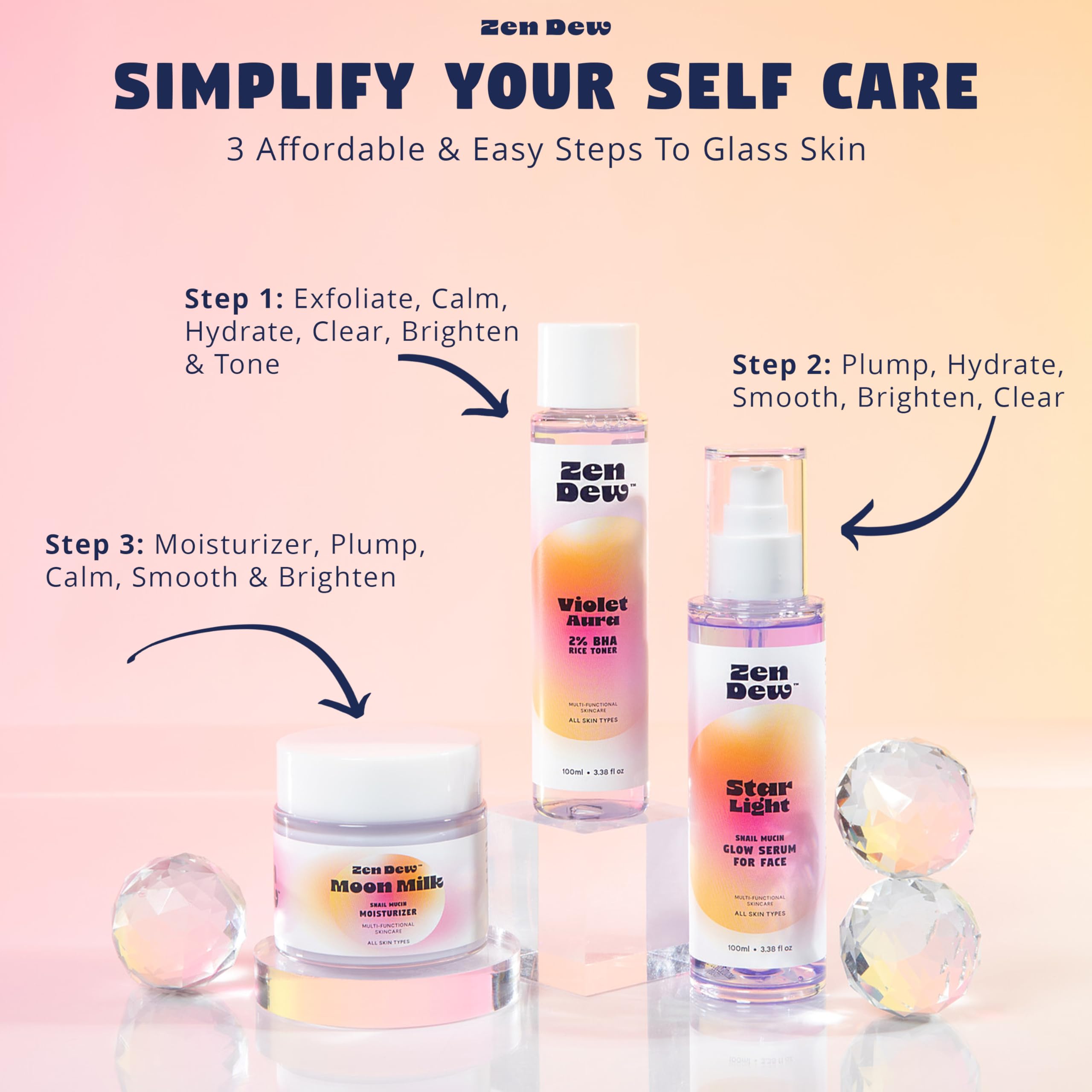 Zen Dew Moon Milk absorption rapide et sensation de fraîcheur instantanée.