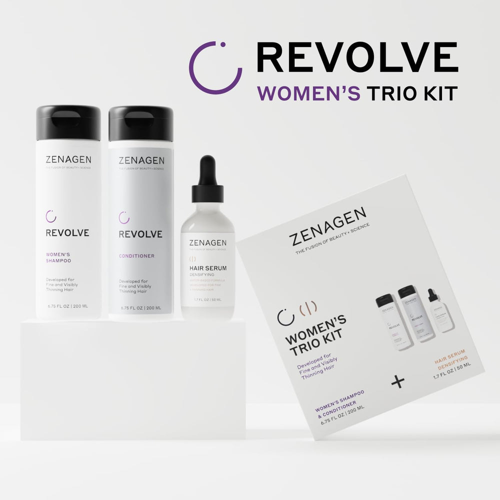 Zenagen Revolve acondicionador, botella frontal, desenreda y aporta suavidad al peinado.