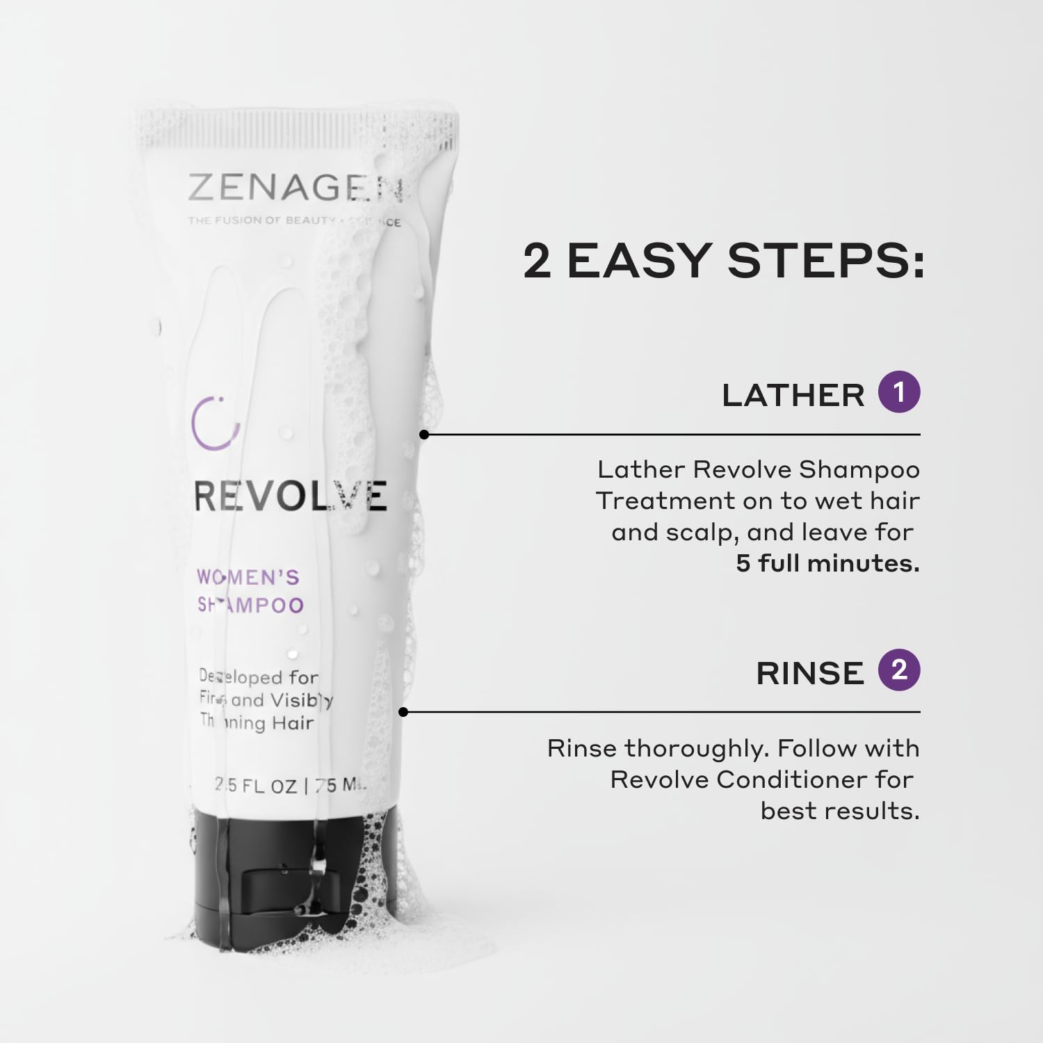 Botella acondicionador viaje Zenagen Revolve, desenreda y suaviza sin peso