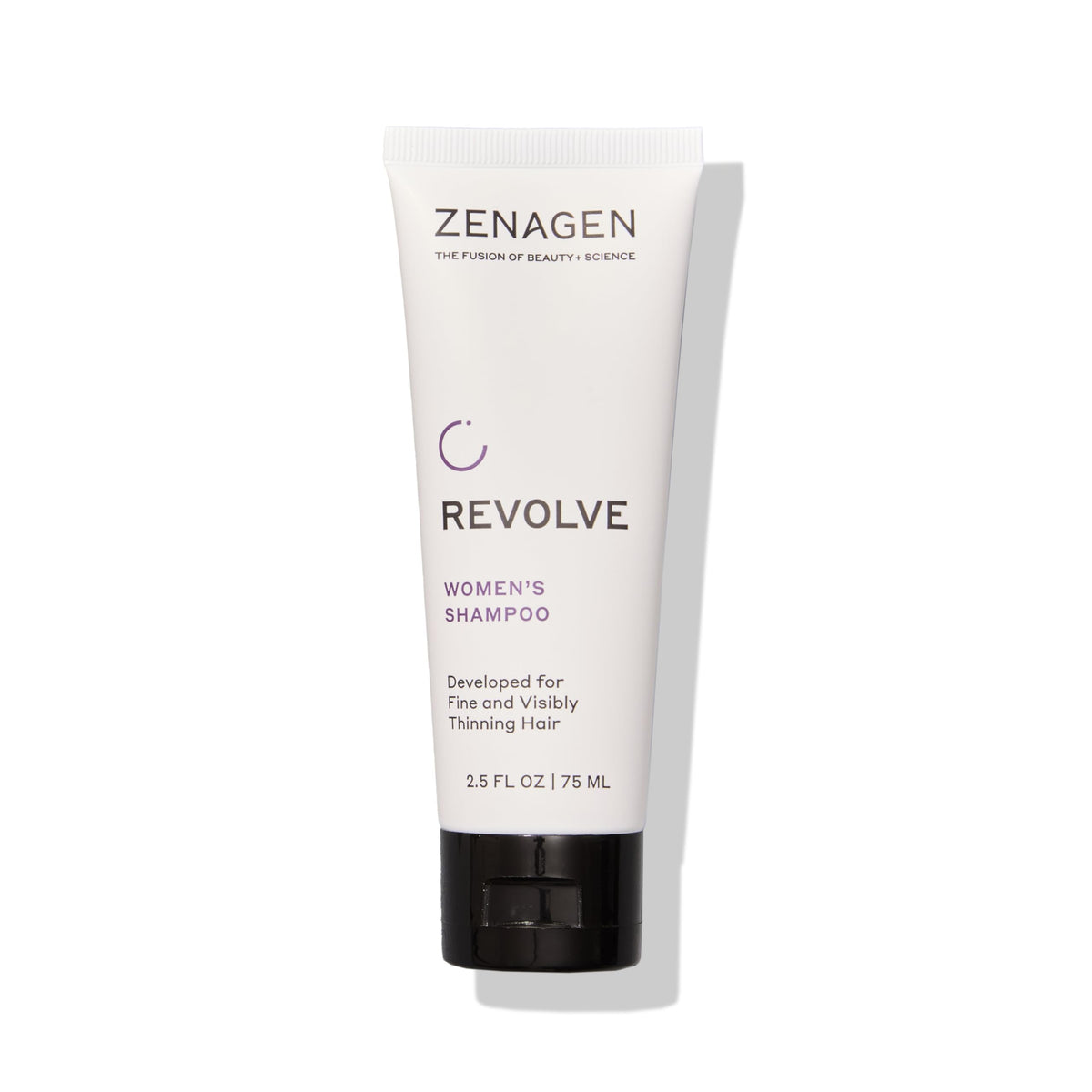 ZENAGEN Revolve Champú Mujer, bote visible para uso diario y cómodo de almacenar.