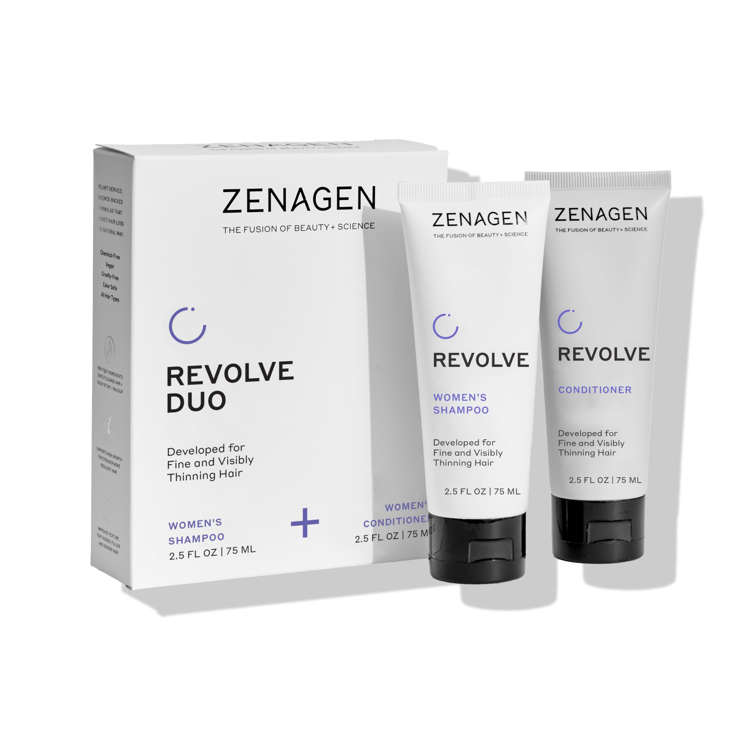 Zenagen Revolve conjunto viaje para mujeres, cuidado compacto para cabello fino y manejable