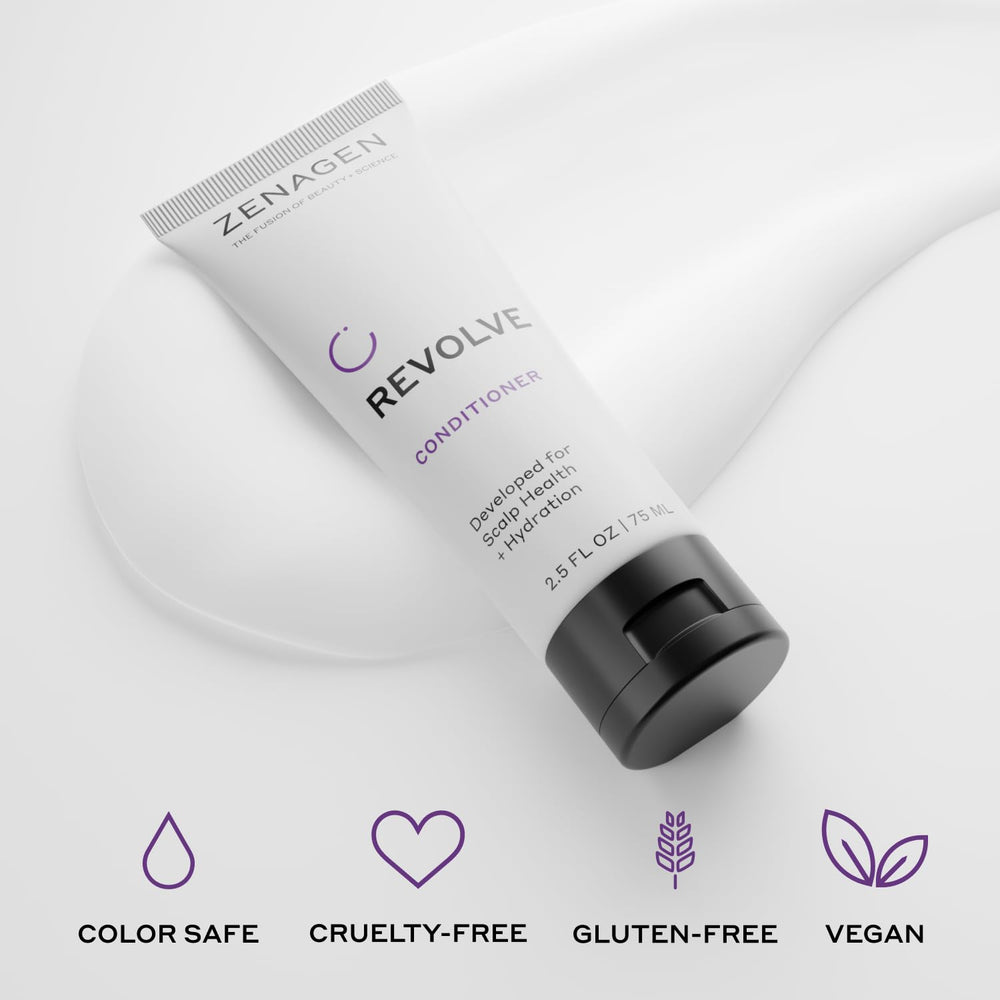Detalle del empaque Zenagen Revolve, diseño compacto para maletín de mano