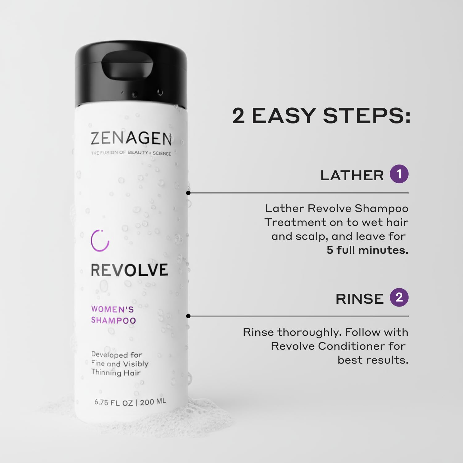 Zenagen Suero densificante, frasco pequeño para aplicación precisa y nutrición capilar.
