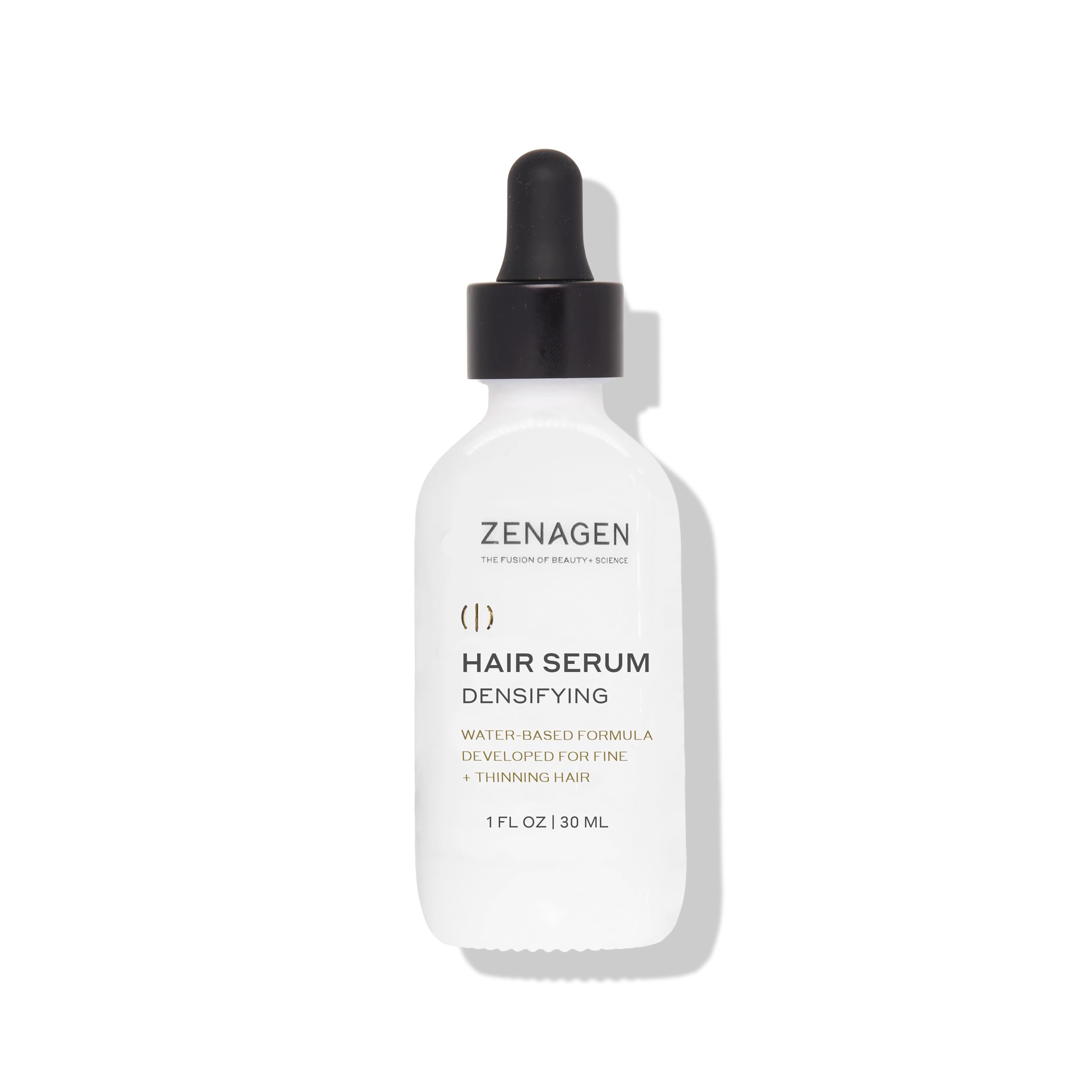 Zenagen Suero Densificante en botella para cabello fino y frágil.