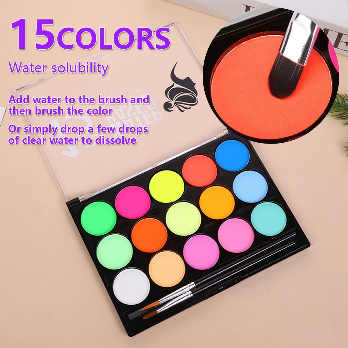 Zengdabomy delineador agua neon, ideal para delinear ojos con iluminación UV.