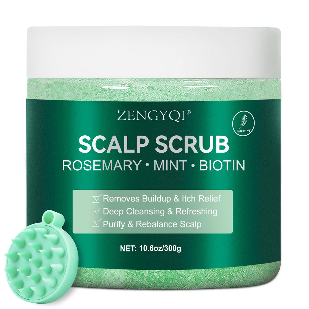 ZENGYQI exfoliante capilar en frasco con romero y menta para cuero cabelludo fresco