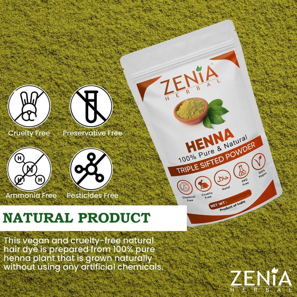 Henna Zenia, origen Rajasthan, producto fresco para coloración natural