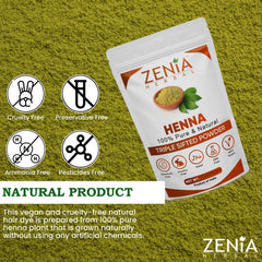 Henna Zenia, origen Rajasthan, producto fresco para coloración natural