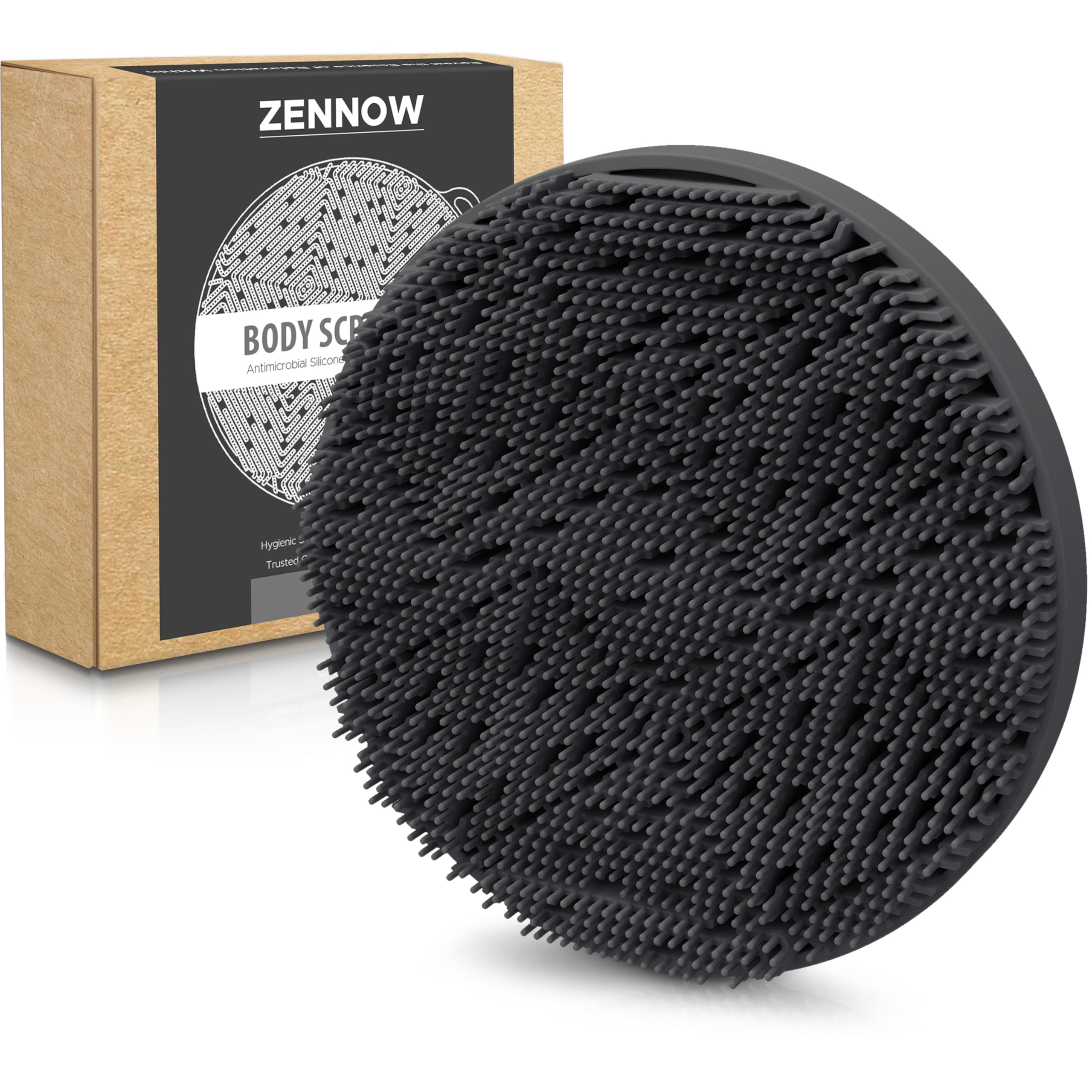 Zennow exfoliante de silicona para cuerpo en mano, limpieza suave y cómoda.